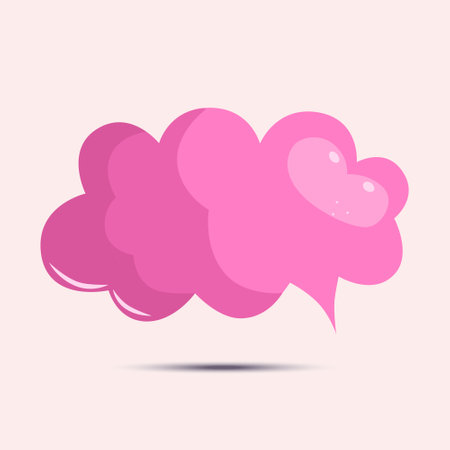 Cartoon speech bubble icon, isolated on a beige background. Emty text cloud for social media, comments or dialoges. Thought balloon illustrationのイラスト素材