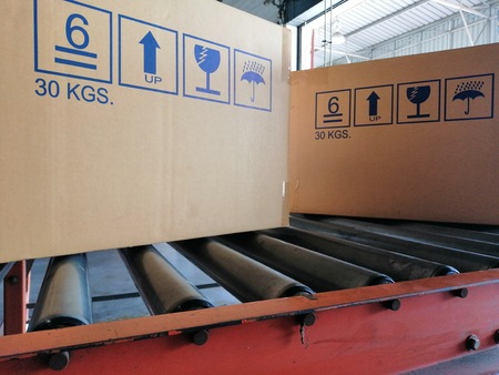 The box in the warehouseの写真素材