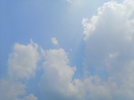 Beautiful clouds on blue sky background texturesの写真素材