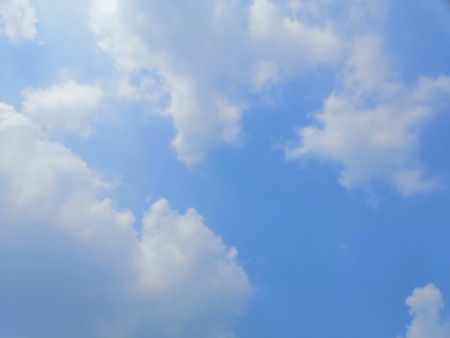 Beautiful clouds on blue sky background texturesの写真素材