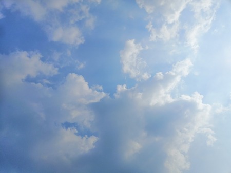Beautiful clouds on blue sky background texturesの写真素材