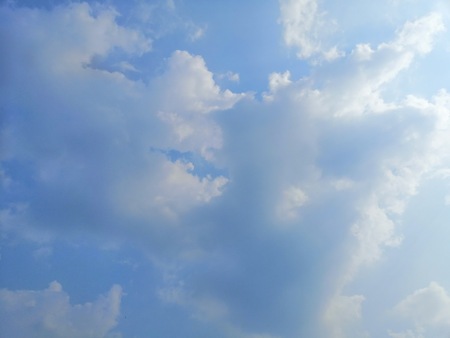 Beautiful clouds on blue sky background texturesの写真素材
