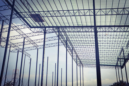 Metal steel frame buildings construction designの写真素材