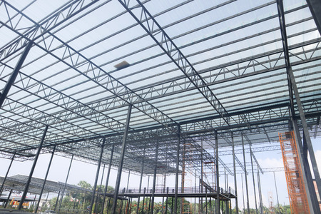 Metal steel frame building construction designの写真素材