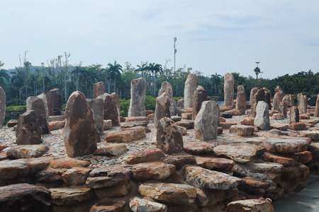 Beautiful rock and stones in the outdoor gardensの写真素材