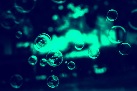 Beautiful colorful black and white soap bubbles texture background and wallpaperの写真素材