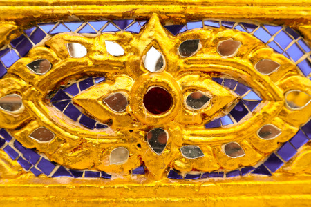 Beautiful closeup textures abstract tiles painting and gold and colorful glass wall background and artの写真素材