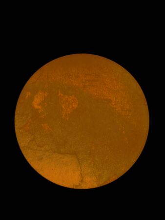 Beautiful abstract texture orange yellow and red circle stars the solar system on black isolated...