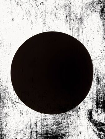 Beautiful abstract texture black circle on white isolated background and wallpaperの写真素材