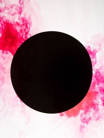 Beautiful abstract texture black circle on white isolated background and wallpaper