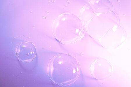 Beautiful abstract close up color pink white and purple soap bubbles background and wallpaper