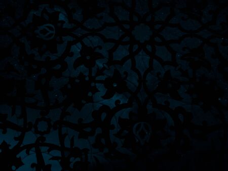 Beautiful abstract color blue grunge marble on black background and gray and blue granite tiles floor on blue background, love gray wood banners graphics, blue mosaic decorationの写真素材