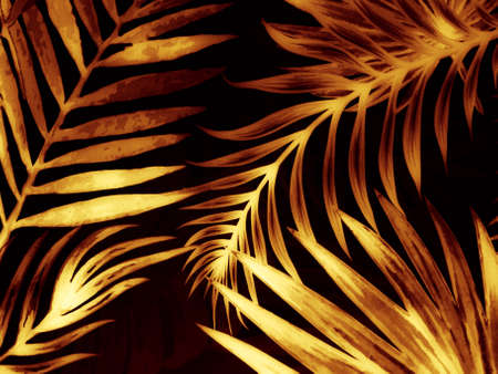 Beautiful abstract color brown and yellow flowers on dark background and orange flower frame and brown leaves texture, brown background, orange and gold love banner, orange isolated backgroundの写真素材