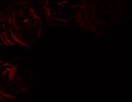 Abstract red flowers on black background. Fantasy fractal design. Psychedelic digital art. 3D rendering.の写真素材