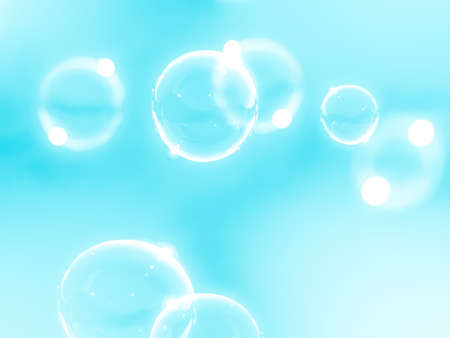 Bubbles on a blue background. 3d rendering, 3d illustration.の写真素材
