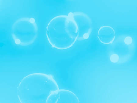 abstract background of bubbles in water on a blue background close upの写真素材