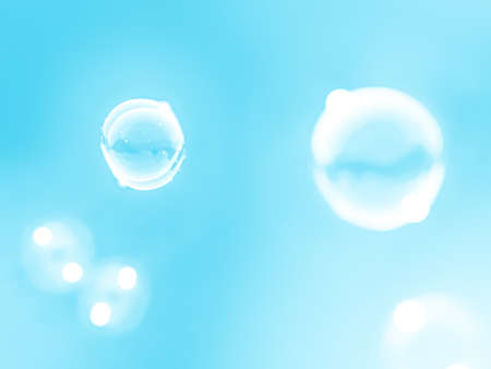 Bubbles on a blue background. 3d rendering, 3d illustration.の写真素材