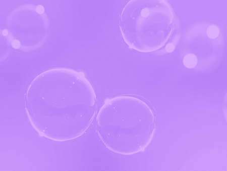 Bubbles floating in the air on a purple background. 3d renderingの写真素材