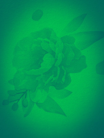 sweet color peony flower in soft color and blur style on mulberry paper textureの写真素材