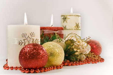 Christmas candlesの写真素材