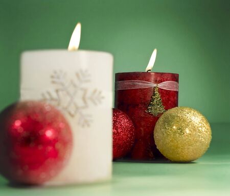Christmas candlesの写真素材