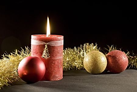 Christmas candlesの写真素材