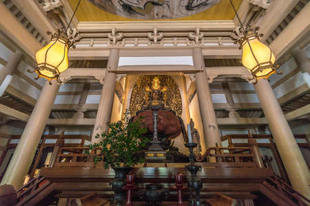 Kamakura, Japan - August 9, 2017 Butsuden or Main Hall of engaku-ji Temple. Dragon among clouds, Unryu no Zu by Moriya Tadashi under the supervision of Maeda Seisonのeditorial素材