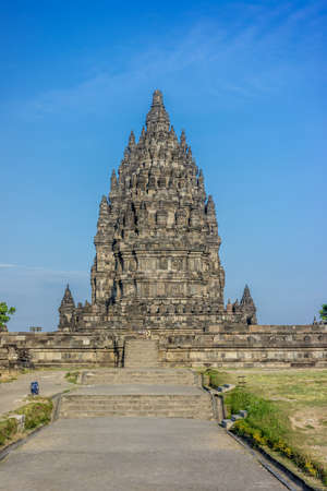 Prambanan temple complex. 9th century Hindu temple located near Yogyakarta on East Java, Indonesiaの写真素材