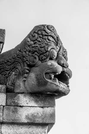 Gargoyle at Borobudur Buddhist temple (Candi Borobudur).の写真素材