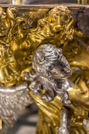 Toledo, Castille la Mancha, Spain - April 04, 2017: Detail of Arfe Processional Monstrance (Custodia Procesional) Treasure Chapel (Capilla del Tesoro) Toledo Cathedral (Catedral Primada de Toledo)のeditorial素材