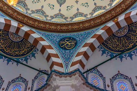 Tokyo - August 31, 2016. Interior of Tokyo Camii or Tokyo Mosque. Ottoman style mosque and Turkish culture center serves Muslim community. Located at Yoyogi-Uehara, Oyama-cho district, Shibuya wardのeditorial素材