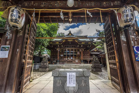 Tokyo - August 29, 2016. Shitaya Shinto Shrine (Shitaya Jinja) or Shimotani Shrine, Higashiueno, Taito Ward, Tokyo.のeditorial素材