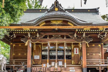 Tokyo - August 29, 2016. Shitaya Shinto Shrine (Shitaya Jinja) or Shimotani Shrine, Higashiueno, Taito Ward, Tokyo.のeditorial素材