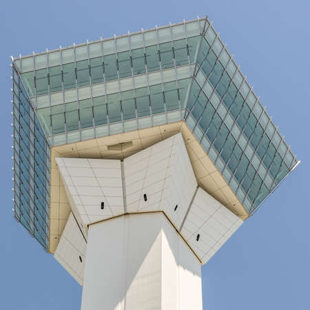 Hakodate, Hokkaido. May 15, 2016. Ground level detail view of Goryokaku Tower from street.のeditorial素材