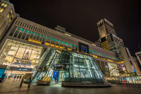 Sapporo, Hokkaido, Japan. 09 May, 2016. Sapporo Station By night.のeditorial素材