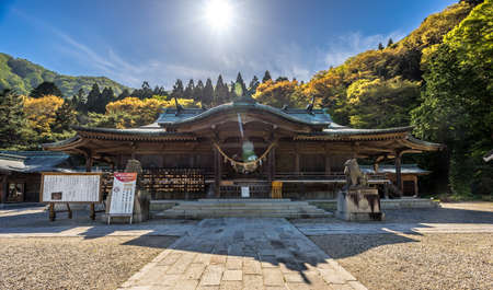 Hakodate city, Hokkaido, Japan - May 13, 2016 : Hakodate Hachimangu Hachiman Shinto Shrine) devoted to the syncretic divinity of archery and war. Located in Yachigashiracho streetのeditorial素材