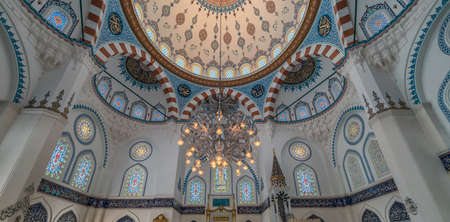 Tokyo - August 26, 2018 : Paniramic view of Tokyo Camii or Tokyo Mosque. Ottoman style mosque and Turkish culture center serves Muslim community. Located at Yoyogi-Uehara, Oyama-cho districtのeditorial素材