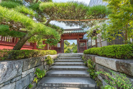 Kamakura, Japan - August 31, 2018 : Entrance of Daikoji temple. Buddhist temple of Shingon sect.  Dedicated to painless childbirth, safe pregnancy and easy baby delivery.のeditorial素材