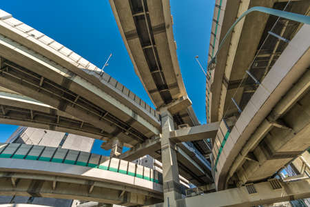 Tokyo, Chuo Ward - August 26, 2018 : Hakozaki Junction. Connects Mukojima Line, Chiba by Komatsugawa Line, and Kanagawa by Fukagawa Line each leading to a different direction outside Tokyo cityのeditorial素材