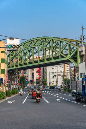 Tokyo, Chiyoda Ward - August 5, 2018 : Shoheibashi Bridge  over Kanda River near Akihabara Electric Townのeditorial素材