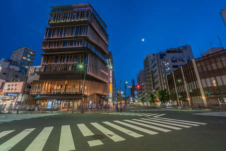 Tokyo, Taito Ward - August 18, 2018 : Motion Blurred people walking around Asakusa Culture Tourist...