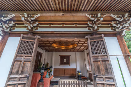 Arashiyama, Kyoto, Japan - November 9, 2017 : Dragon ceiling painting at Benten-do hall of Jisai-in Temple located next to Tenryu-ji temple.のeditorial素材