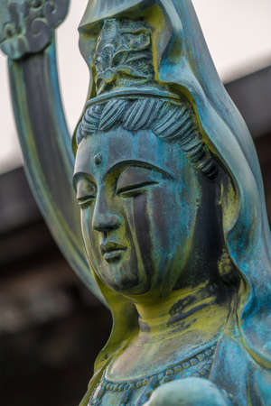 Zama city, Kanagawa Prefecture, Japan - November 15, 2017:  Hoshinoya kannon statue at Shoukoku-ji Buddhist temple. Part of Bando Sanjusankasho pilgrimage circuit of 33 Buddhist templesのeditorial素材