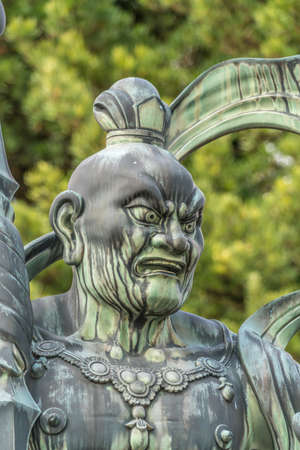 Zama city, Kanagawa Prefecture, Japan - November 15, 2017 : Agyo Deva King (Nio or Kongorikishi) Guardian. Shoukoku-ji temple. Part of Bando Sanjusankasho Kannon 33 Buddhist temples pilgrimage circuitのeditorial素材
