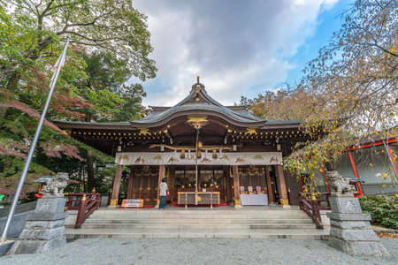 Zama city, Kanagawa Prefecture, Japan - Nobember 15, 2017 :  Unidentified person praying in front of...
