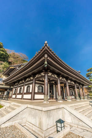Kamakura, Kanagawa Prefecture, Japan - November 16, 2017 - Haze-dera temple or Hase-kannon temple. Kannon-Do hall and Kannon Museumのeditorial素材