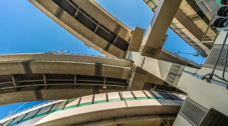 Tokyo, Chuo Ward - August 26, 2018 : Hakozaki Junction. Connects Mukojima Line, Chiba by Komatsugawa Line, and Kanagawa by Fukagawa Line each leading to a different direction outside Tokyo cityのeditorial素材