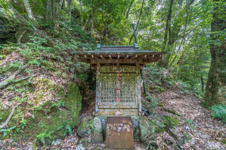 Izu, Shizuoka, Japan - August 10, 2018 : Fudoson temple on the way to Joren Falls (Joren no Taki) on Kano River. Shizuoka Prefectural Natural Monumentのeditorial素材