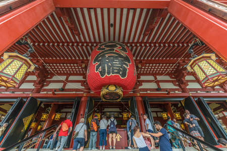 Tokyo, Taito Ward - August 7, 2018 : People praying at Senso-ji Temple in Asakusaのeditorial素材