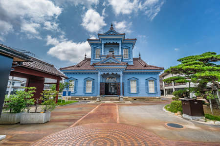 Tsuruoka, Yamagata, Japan - August 3, 2019 : Former Tsuruoka Police Station. Western style building. Meiji period.  Important Cultural Propertyのeditorial素材